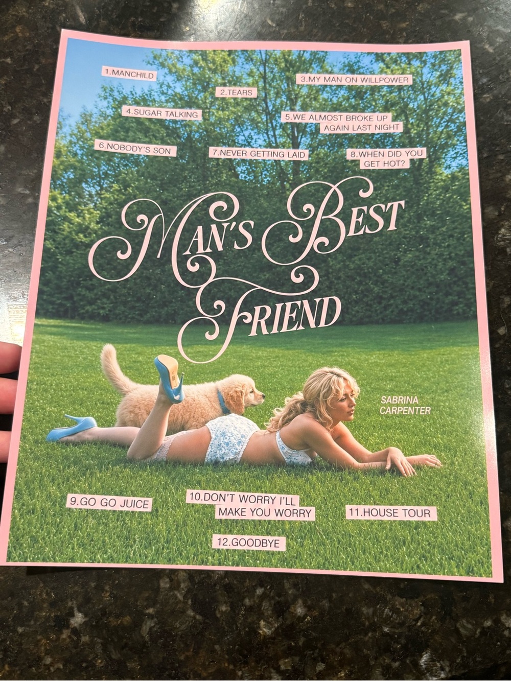 Sabrina Carpenter Man's Best Friend 8x10 Poster